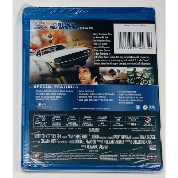 Vanishing Point (Blu-ray, 1971) NIP NEW Rare HTF OOP *Shrink has small tear* - Picture 2 of 4